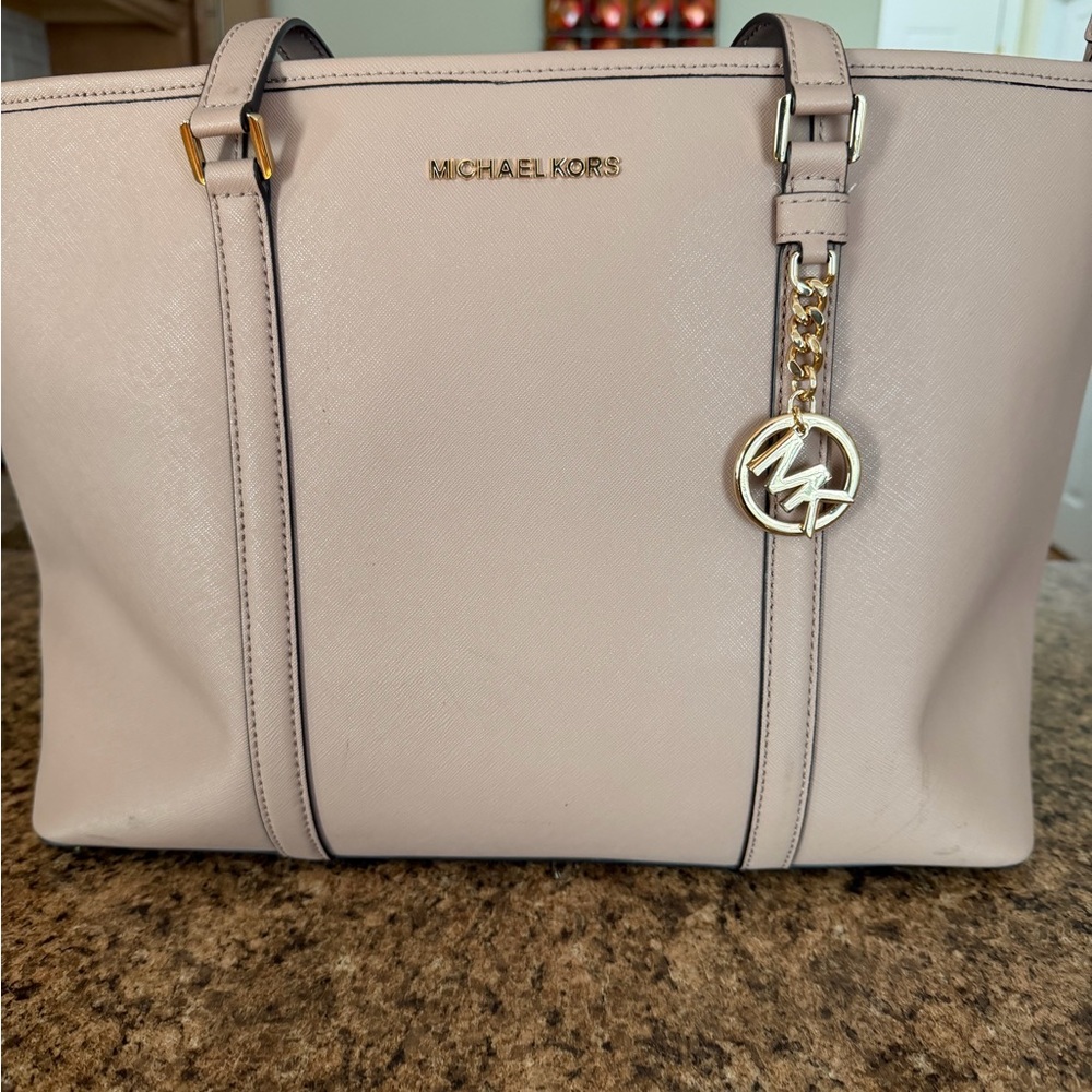 Michael Kors Light Pink Tote with Gold Accents